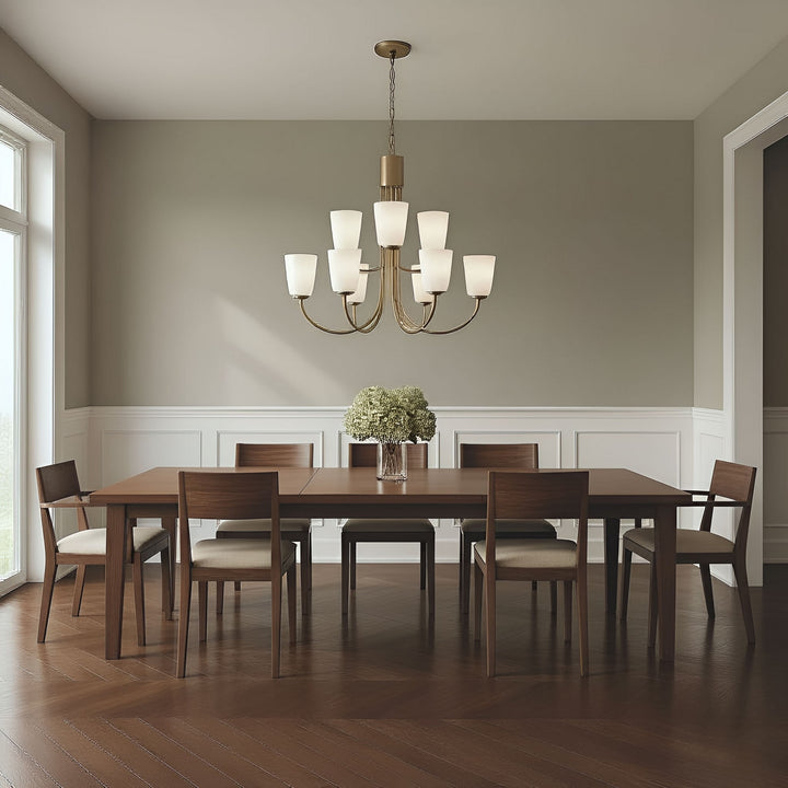 Generation Lighting Canada - GLC1139SB - Nine Light Chandelier - Miles - Satin Brass