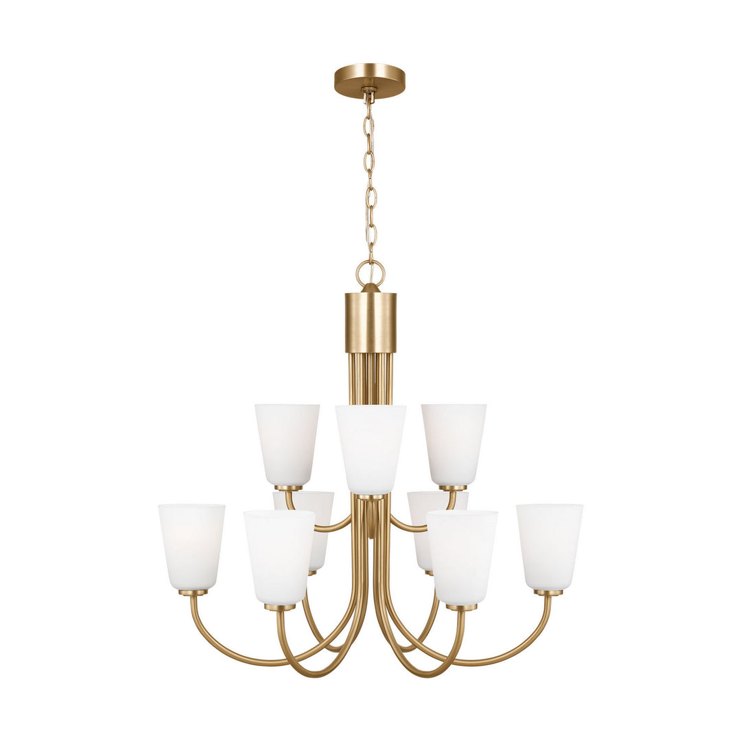Generation Lighting Canada - GLC1139SB - Nine Light Chandelier - Miles - Satin Brass