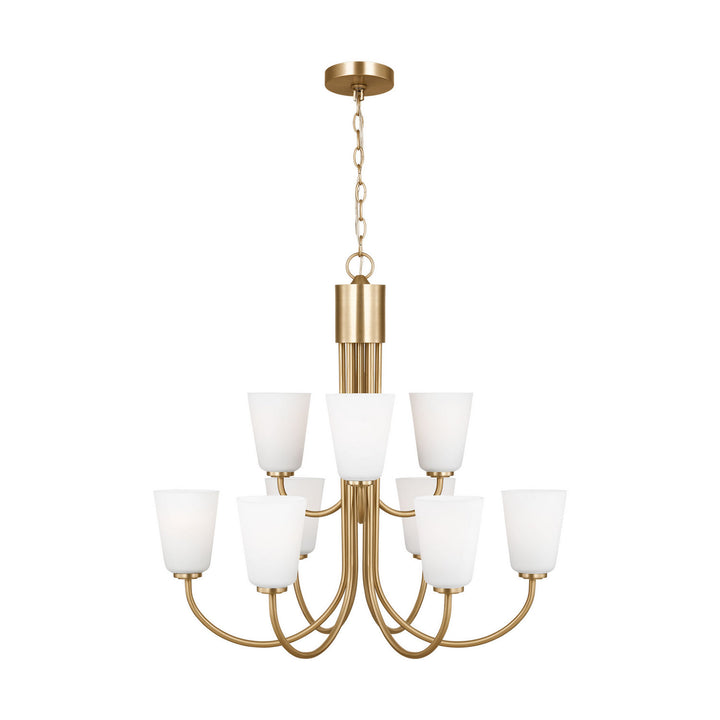Generation Lighting Canada - GLC1139SB - Nine Light Chandelier - Miles - Satin Brass