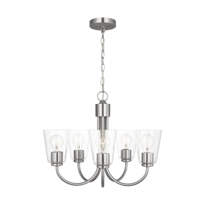 Generation Lighting Canada - GLC1145BS - Five Light Chandelier - Miles - Brushed Nickel