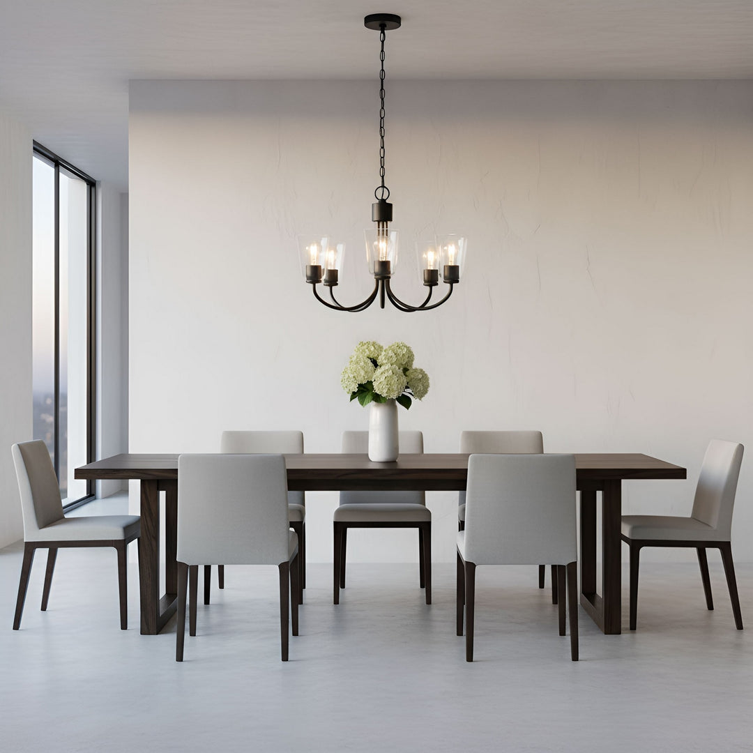 Generation Lighting Canada - GLC1145MBK - Five Light Chandelier - Miles - Midnight Black
