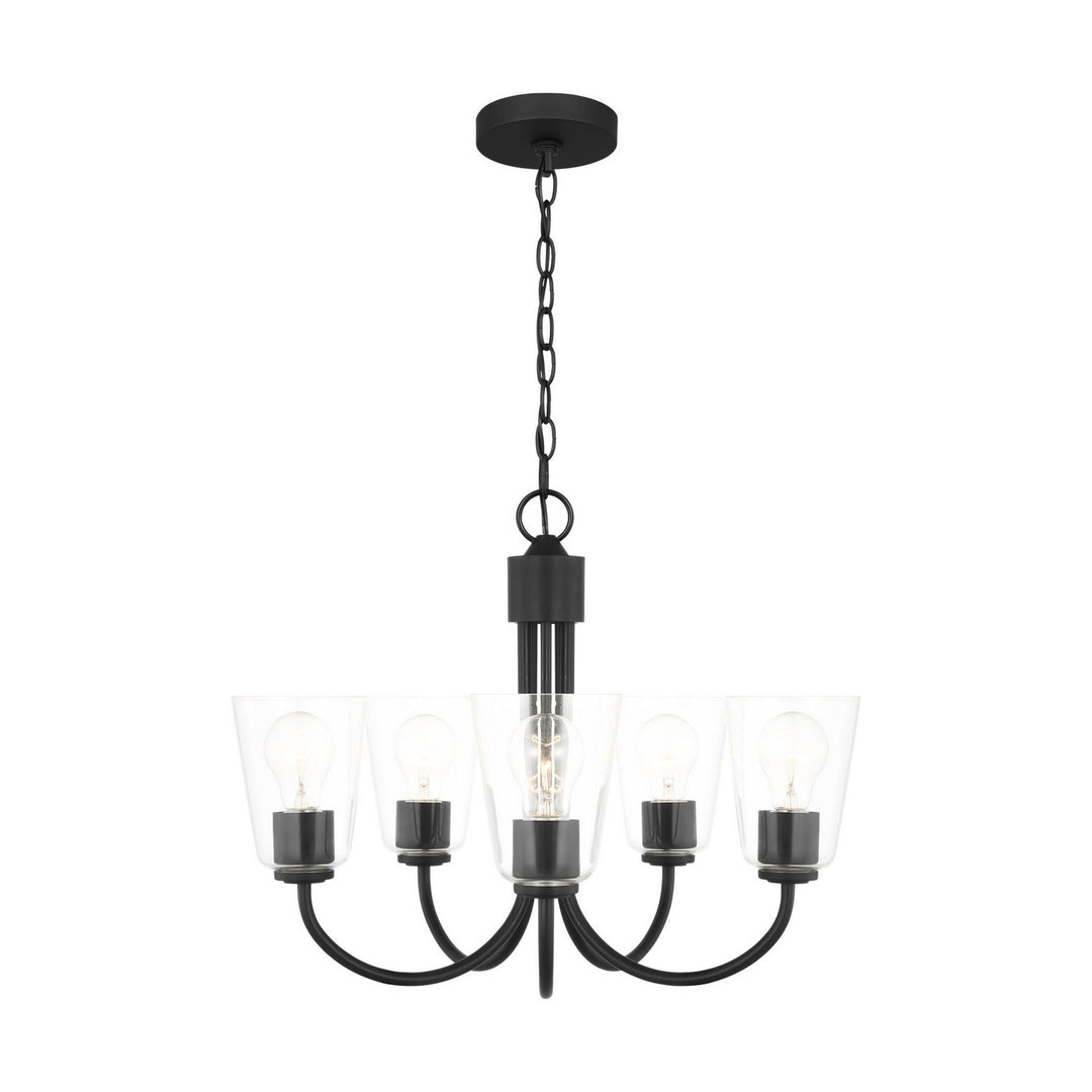 Generation Lighting Canada - GLC1145MBK - Five Light Chandelier - Miles - Midnight Black