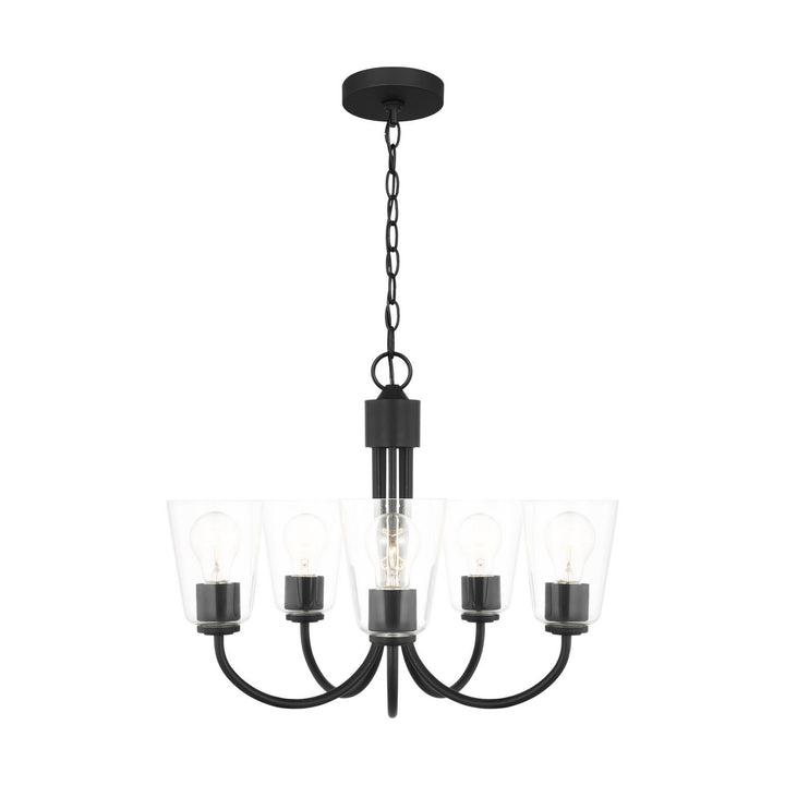 Generation Lighting Canada - GLC1145MBK - Five Light Chandelier - Miles - Midnight Black