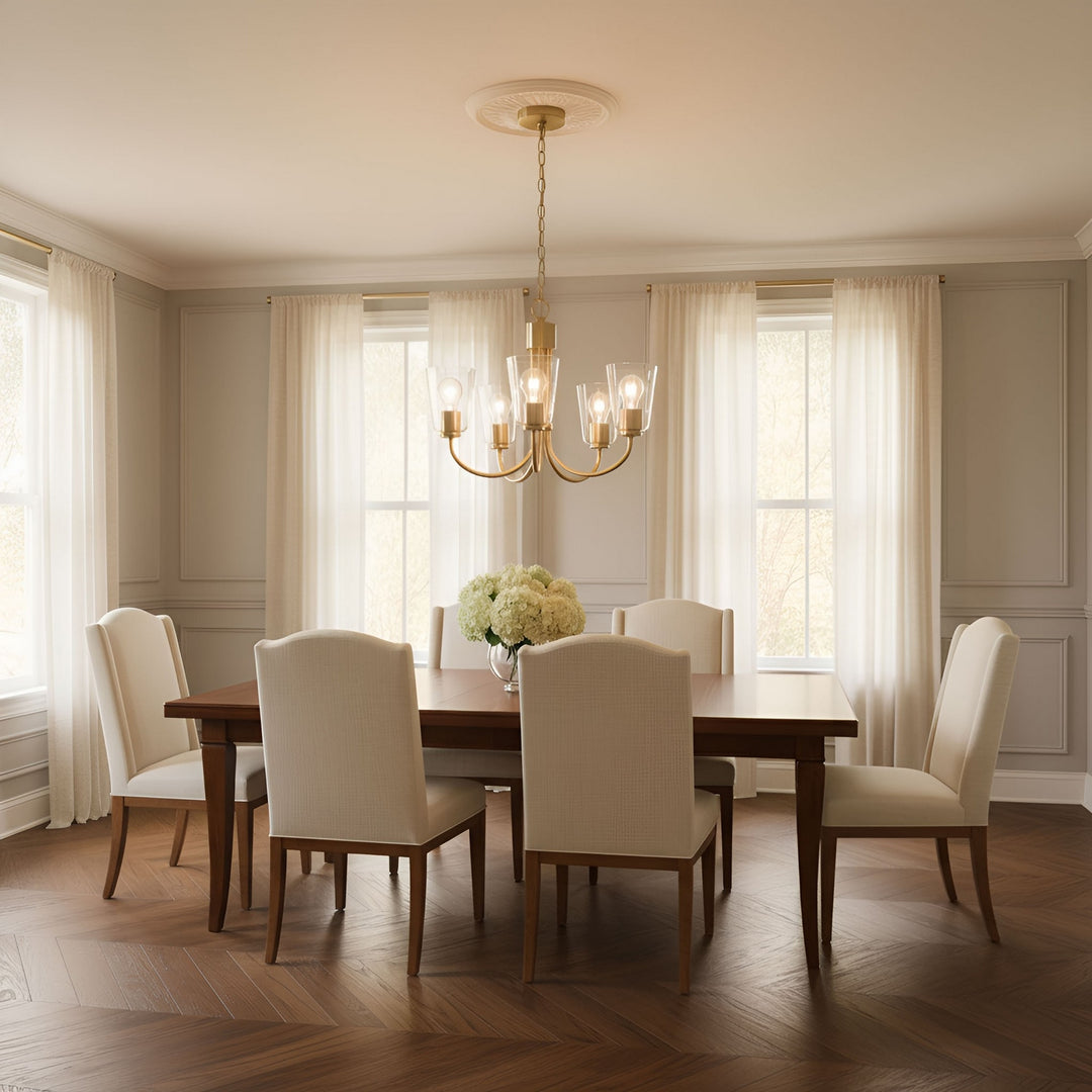 Generation Lighting Canada - GLC1145SB - Five Light Chandelier - Miles - Satin Brass