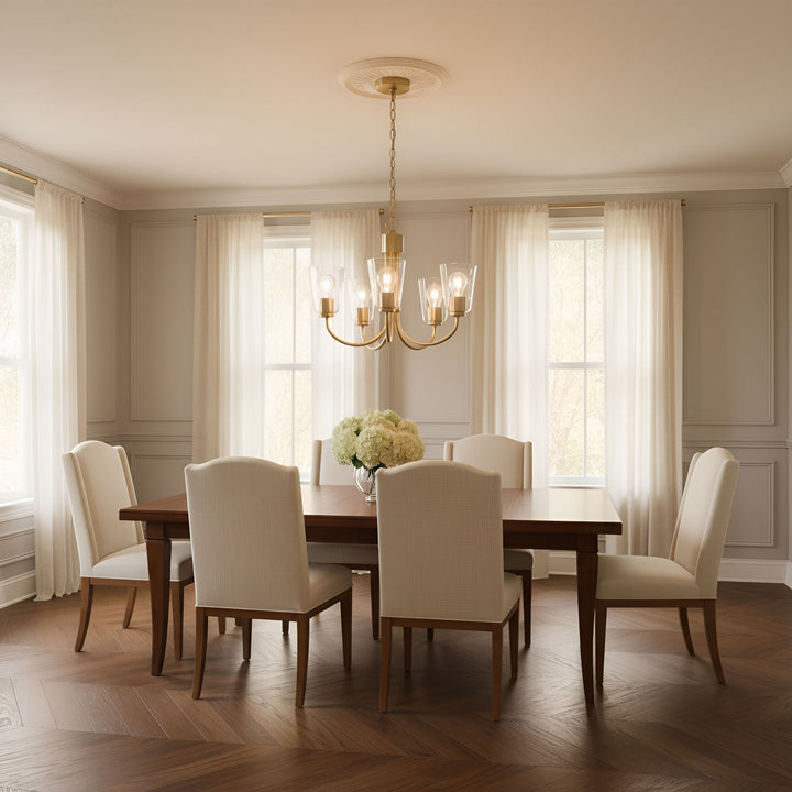 Generation Lighting Canada - GLC1145SB - Five Light Chandelier - Miles - Satin Brass