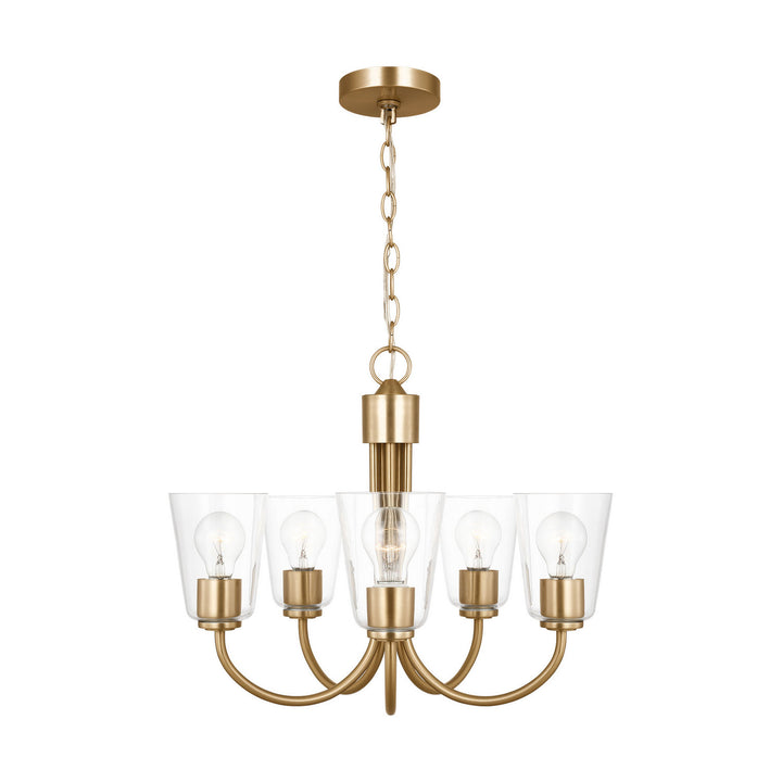 Generation Lighting Canada - GLC1145SB - Five Light Chandelier - Miles - Satin Brass