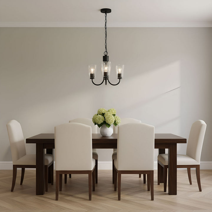 Generation Lighting Canada - GLC1153MBK - Three Light Chandelier - Miles - Midnight Black