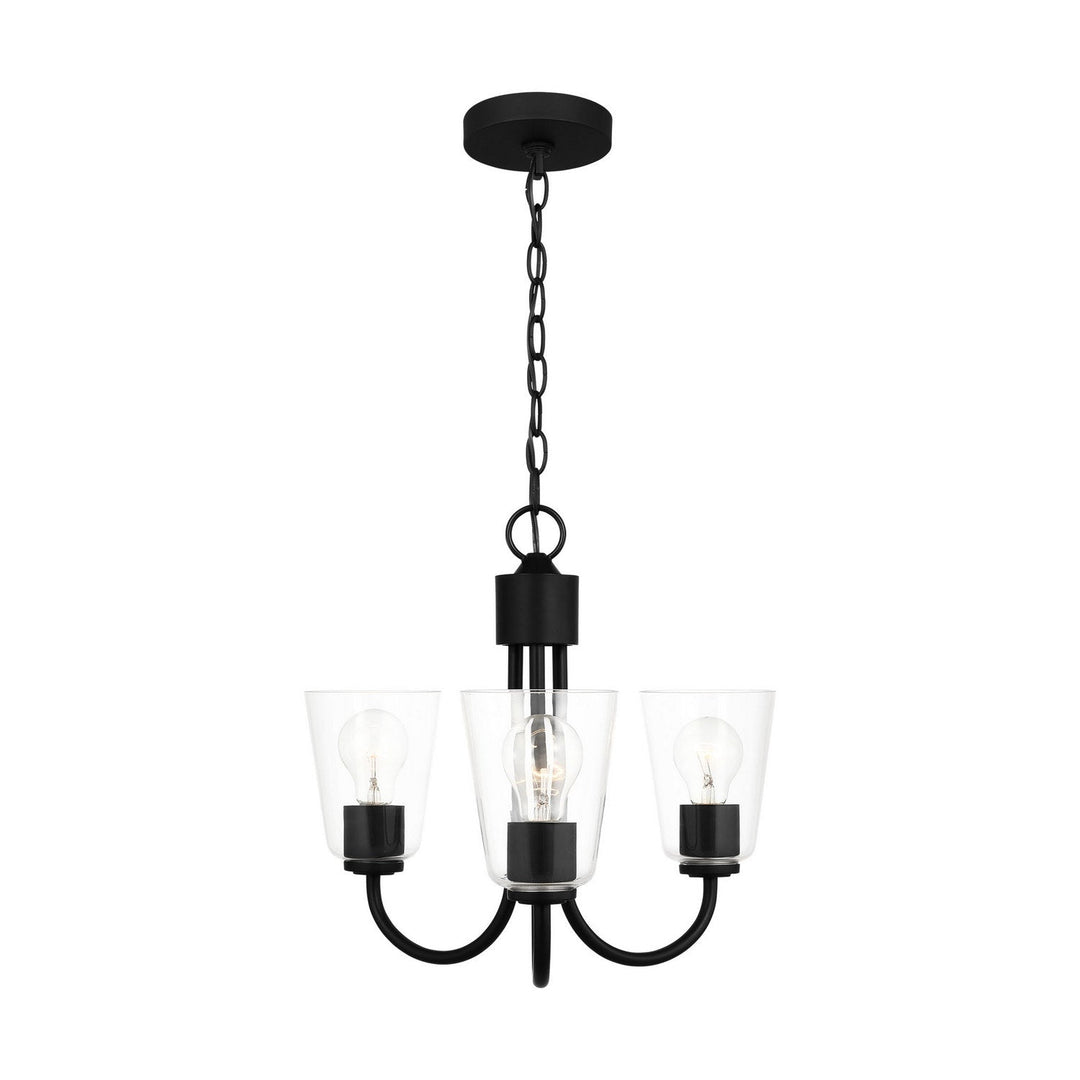 Generation Lighting Canada - GLC1153MBK - Three Light Chandelier - Miles - Midnight Black