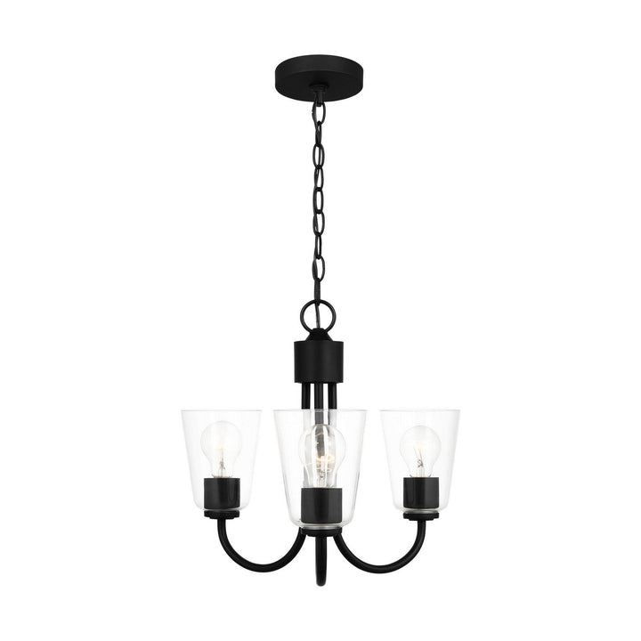 Generation Lighting Canada - GLC1153MBK - Three Light Chandelier - Miles - Midnight Black