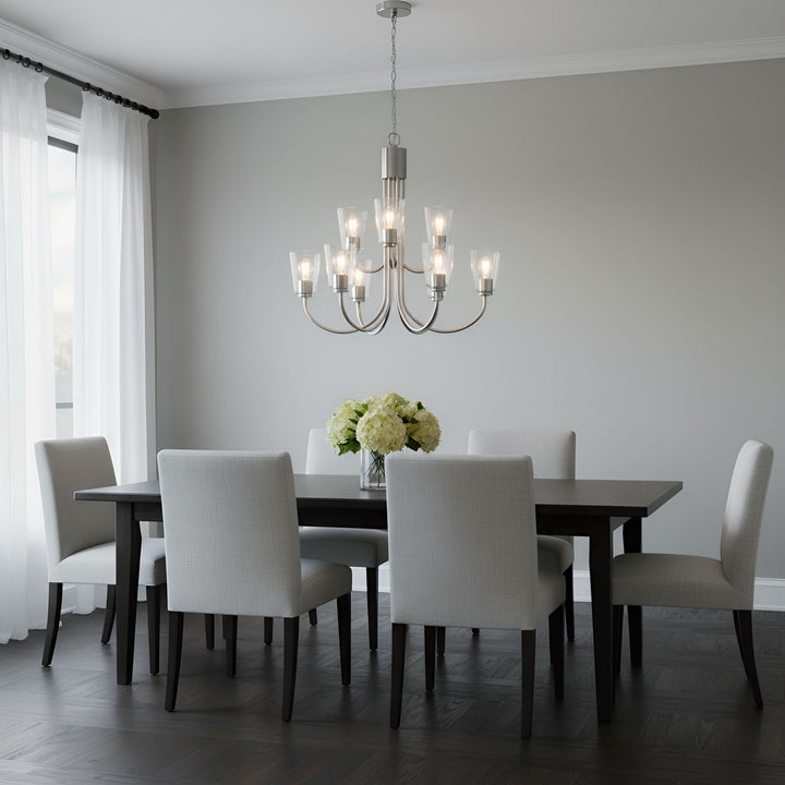 Generation Lighting Canada - GLC1169BS - Nine Light Chandelier - Miles - Brushed Nickel