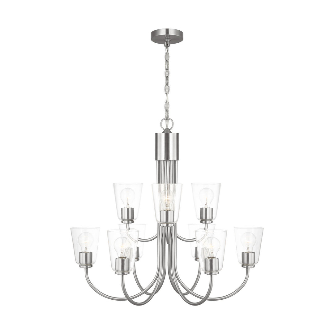 Generation Lighting Canada - GLC1169BS - Nine Light Chandelier - Miles - Brushed Nickel
