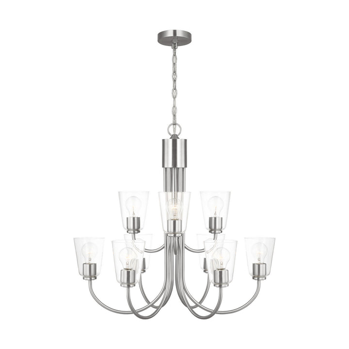 Generation Lighting Canada - GLC1169BS - Nine Light Chandelier - Miles - Brushed Nickel