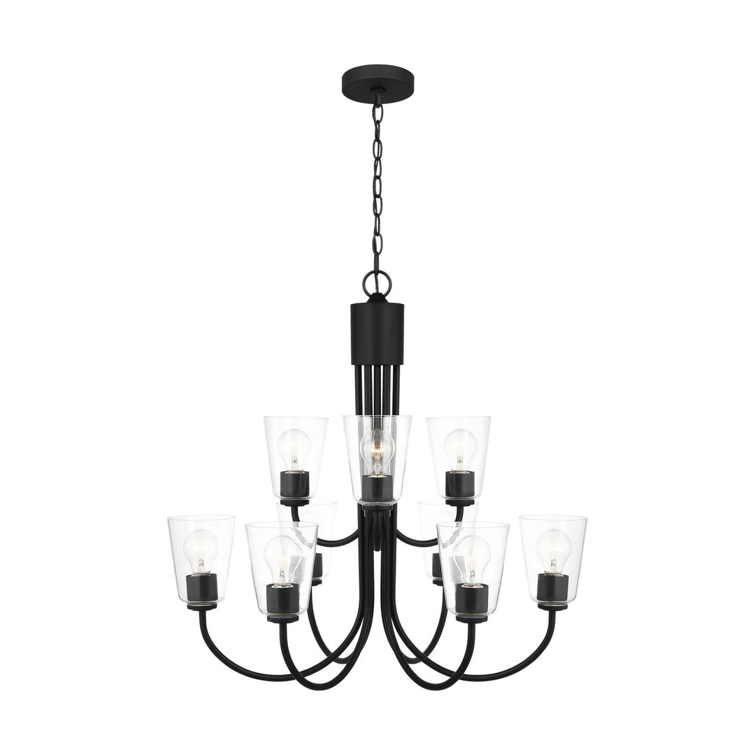 Generation Lighting Canada - GLC1169MBK - Nine Light Chandelier - Miles - Midnight Black