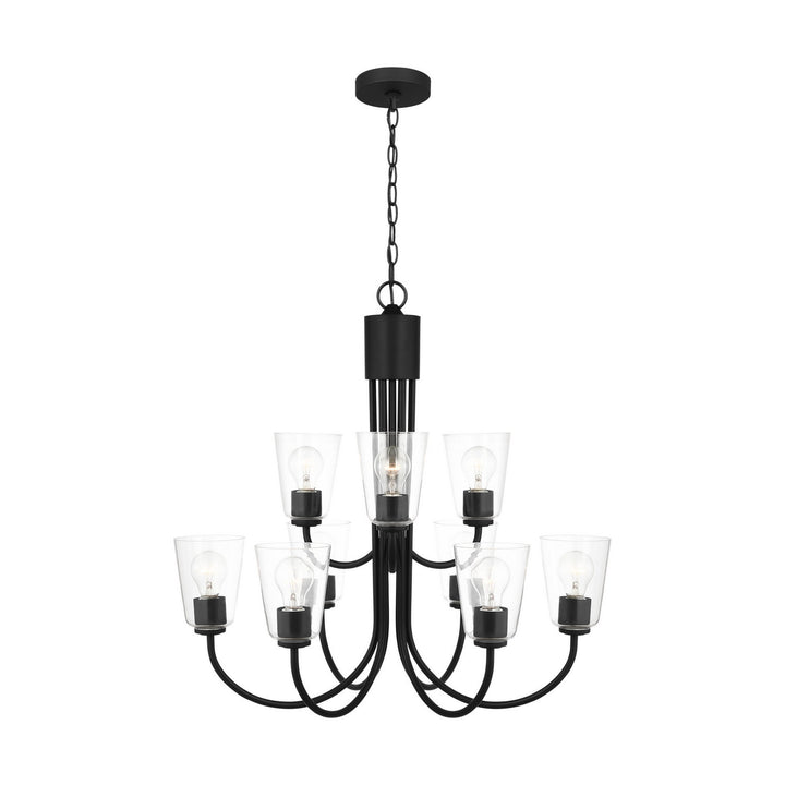 Generation Lighting Canada - GLC1169MBK - Nine Light Chandelier - Miles - Midnight Black