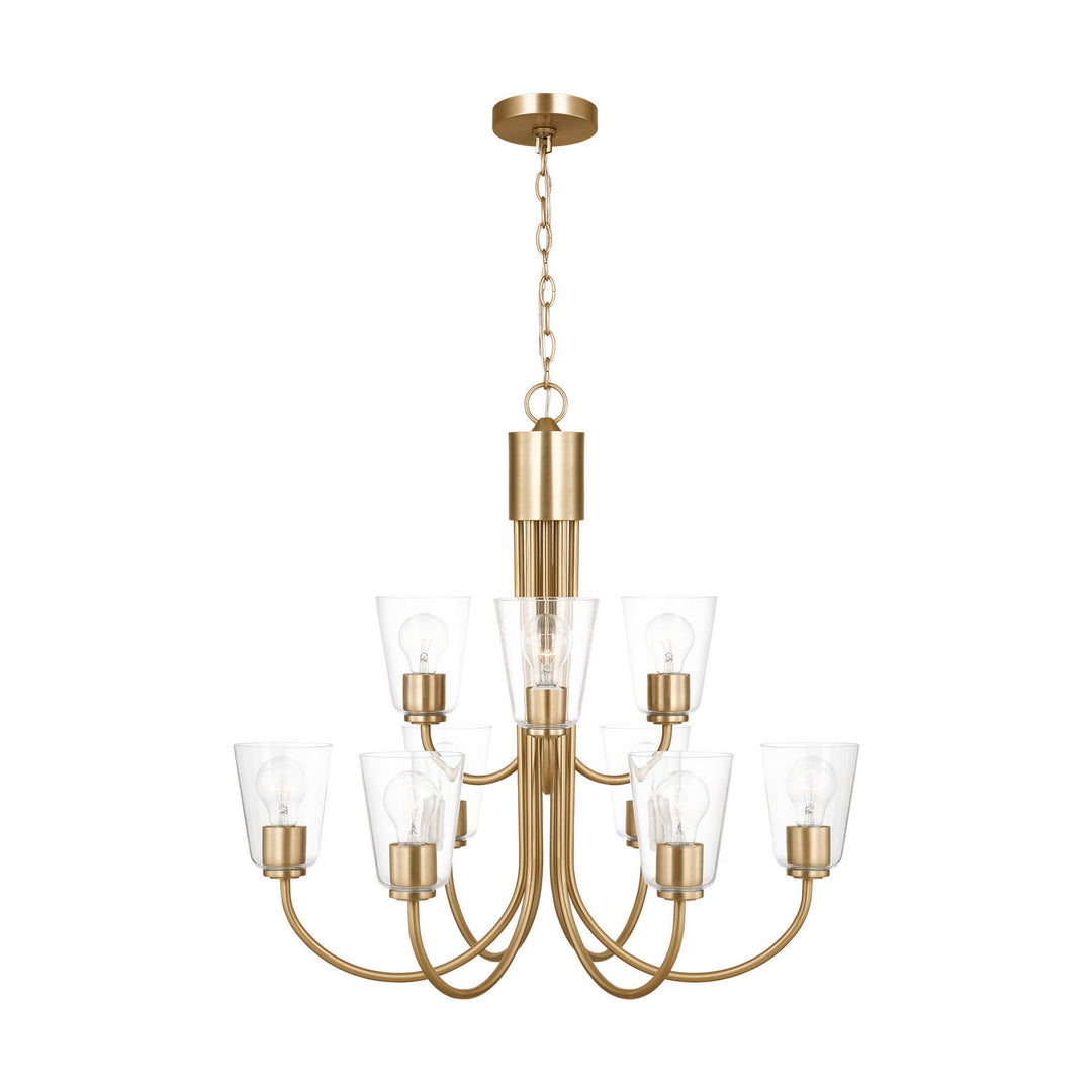 Generation Lighting Canada - GLC1169SB - Nine Light Chandelier - Miles - Satin Brass
