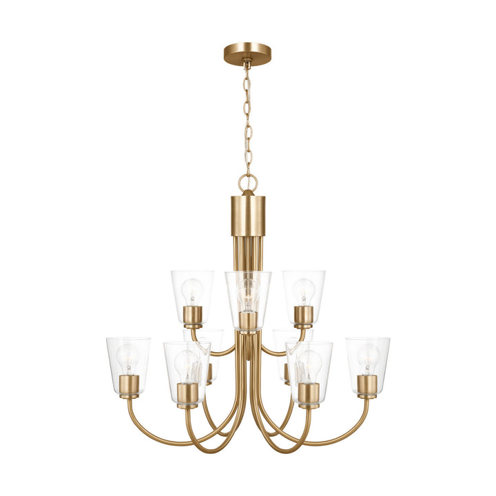 Generation Lighting Canada - GLC1169SB - Nine Light Chandelier - Miles - Satin Brass