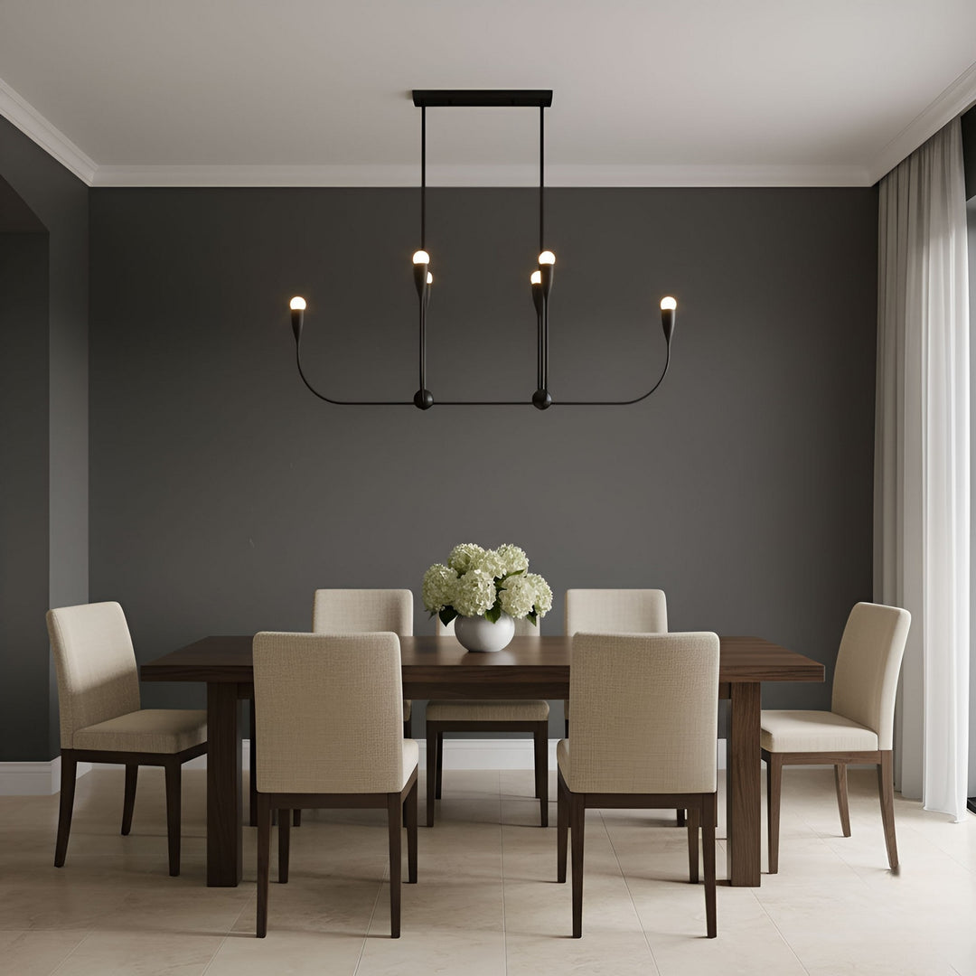 Generation Lighting Canada - GLC1226MBK - Six Light Linear Chandelier - Maya - Midnight Black