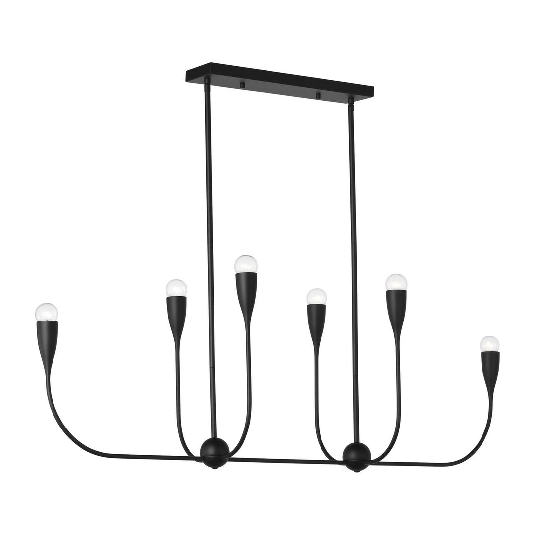 Generation Lighting Canada - GLC1226MBK - Six Light Linear Chandelier - Maya - Midnight Black