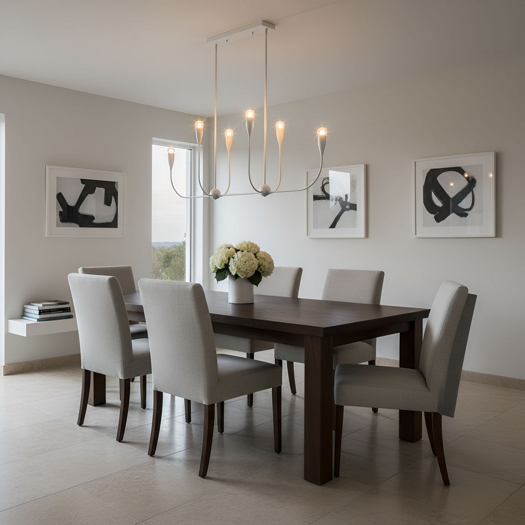 Generation Lighting Canada - GLC1226MWT - Six Light Linear Chandelier - Maya - Matte White