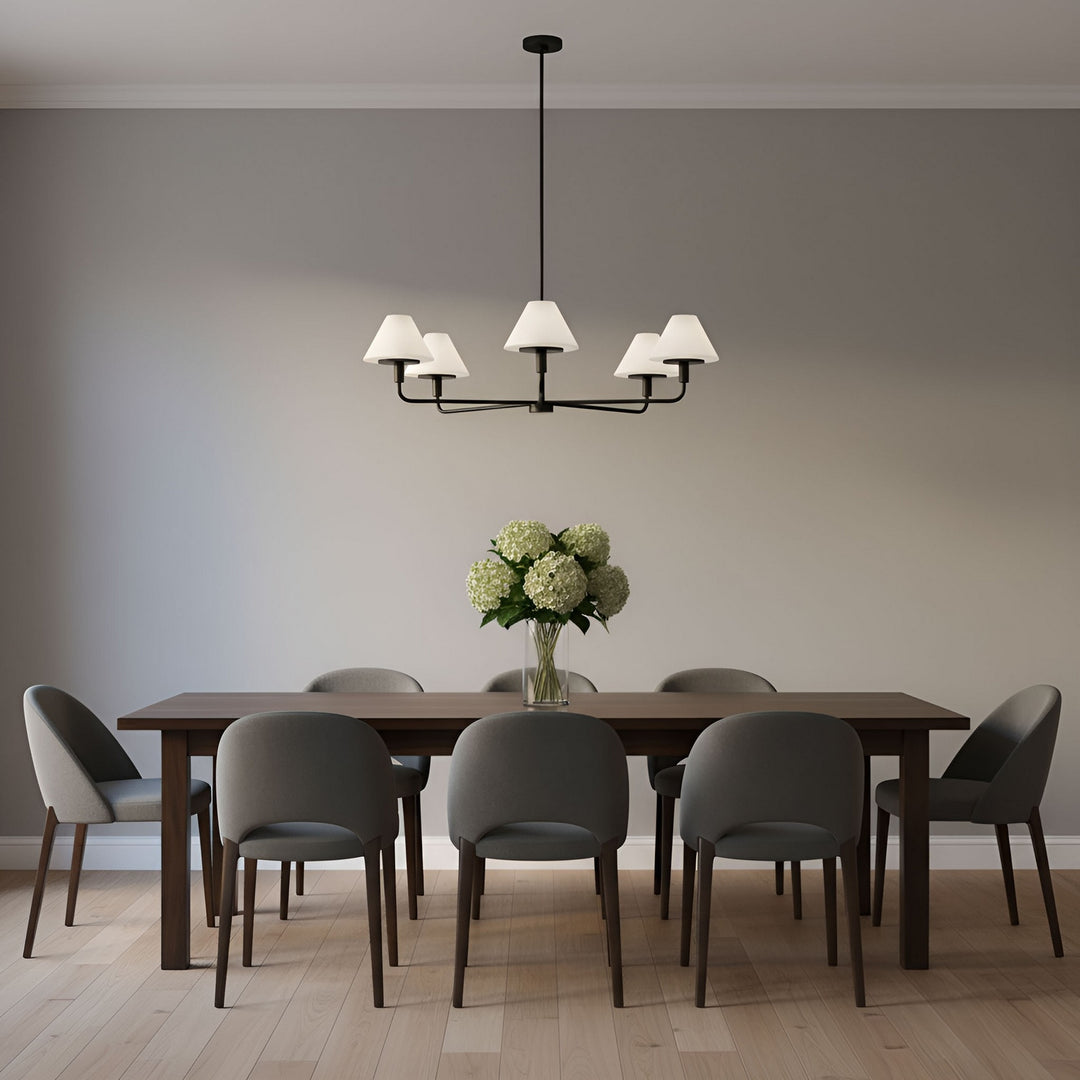 Generation Lighting Canada - GLC1235MBK - Five Light Chandelier - Mendota - Midnight Black