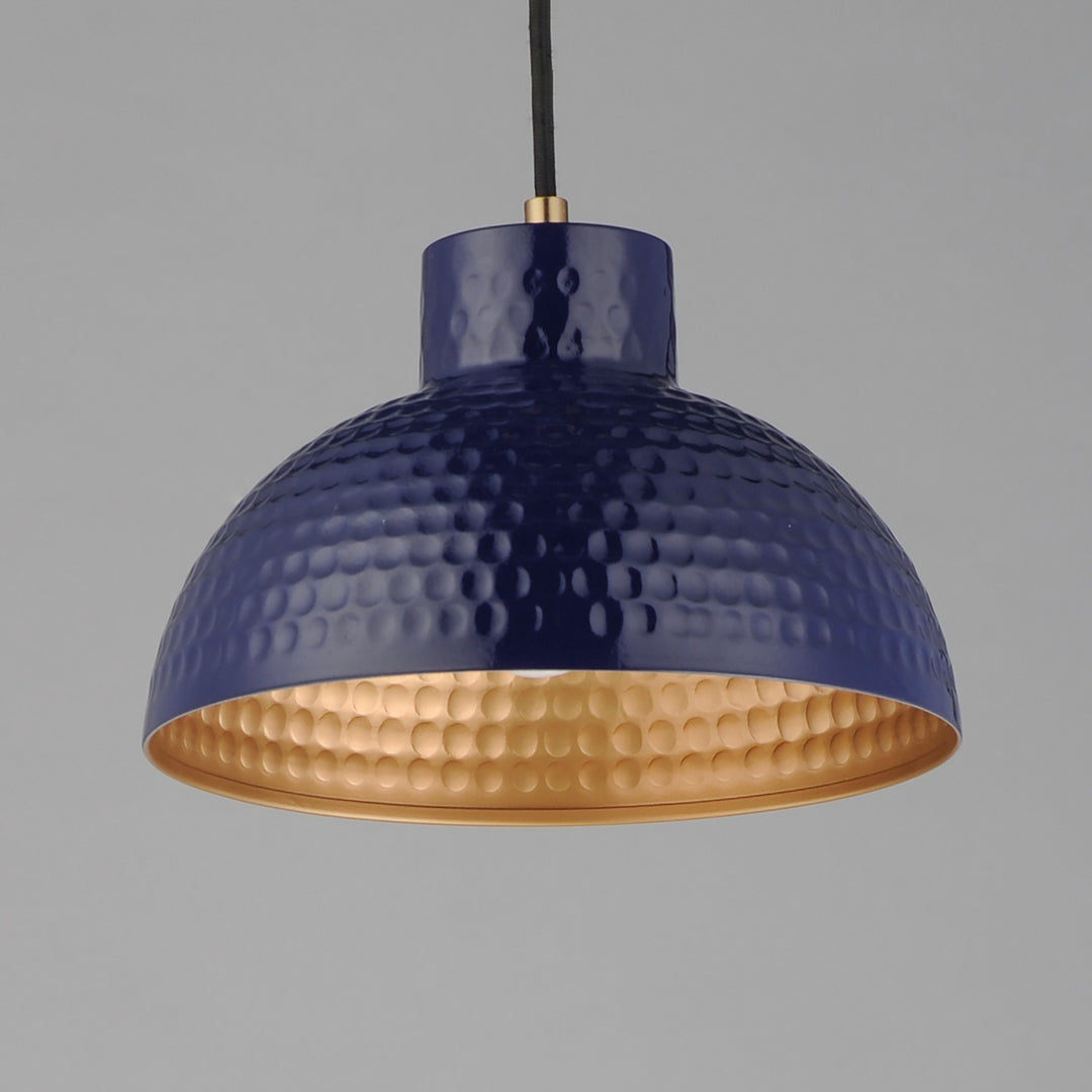 Maxim - 35142GNNAB - One Light Pendant - Rockport - Glossy Navy / Natural Aged Brass
