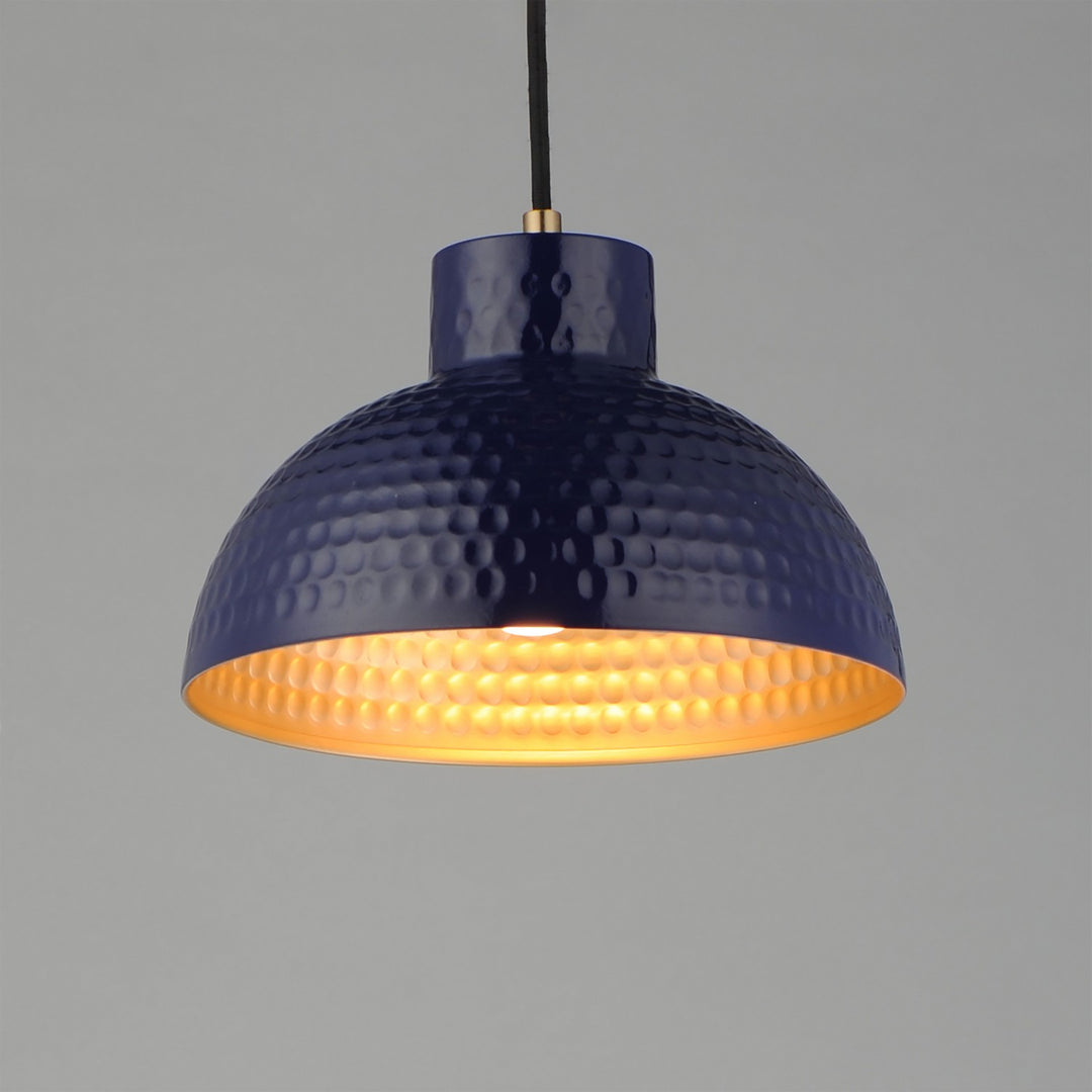 Maxim - 35142GNNAB - One Light Pendant - Rockport - Glossy Navy / Natural Aged Brass