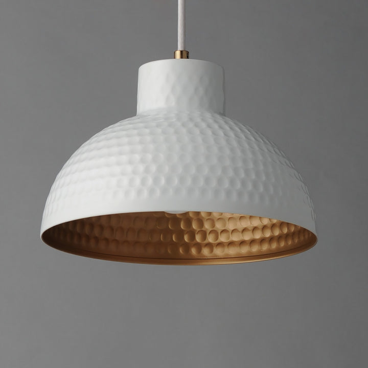 Maxim - 35142WTNAB - One Light Pendant - Rockport - White/Natural Aged Brass