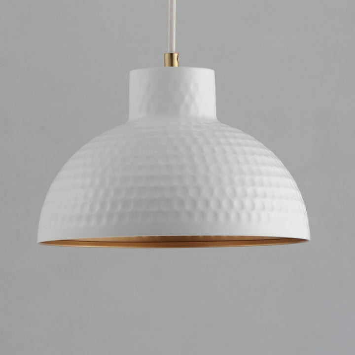Maxim - 35142WTNAB - One Light Pendant - Rockport - White/Natural Aged Brass