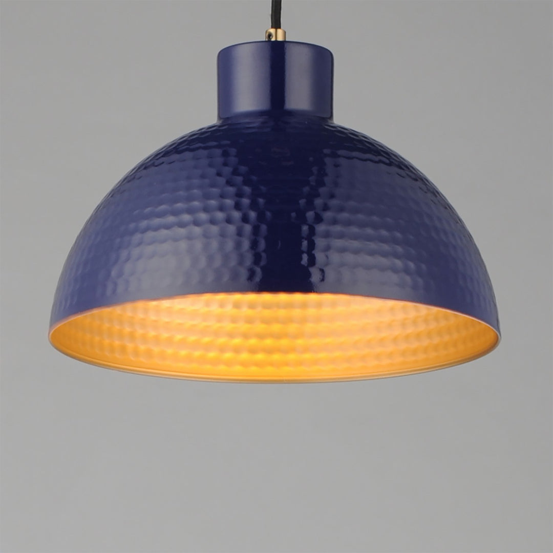 Maxim - 35144GNNAB - One Light Pendant - Rockport - Glossy Navy / Natural Aged Brass