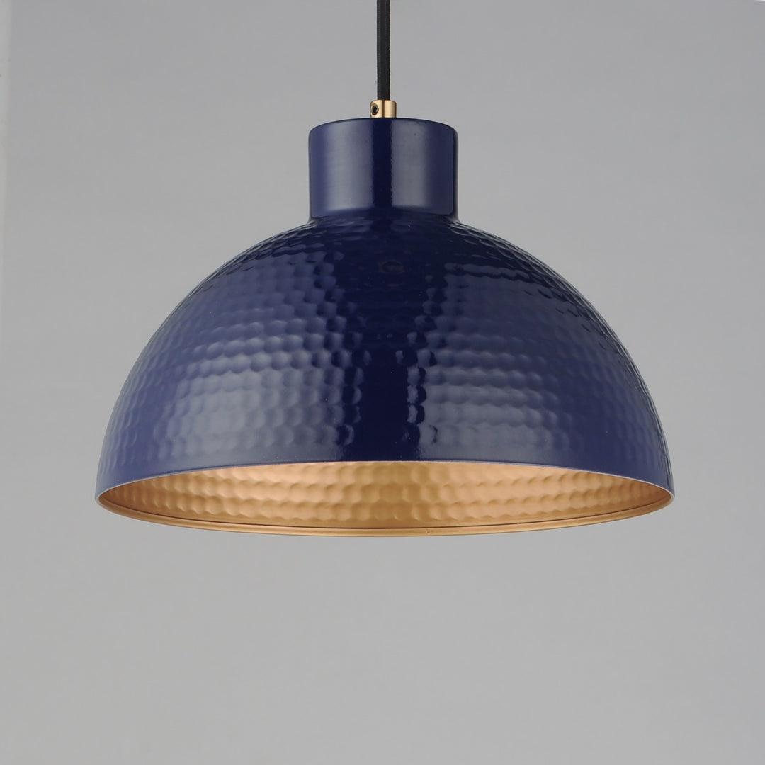 Maxim - 35144GNNAB - One Light Pendant - Rockport - Glossy Navy / Natural Aged Brass