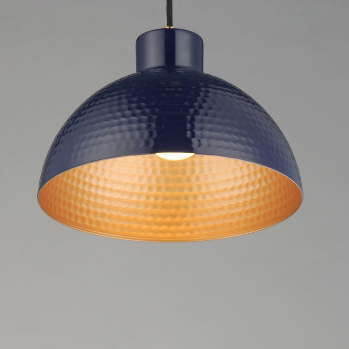 Maxim - 35144GNNAB - One Light Pendant - Rockport - Glossy Navy / Natural Aged Brass
