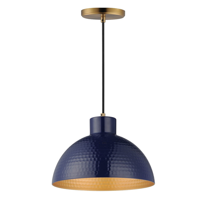 Maxim - 35144GNNAB - One Light Pendant - Rockport - Glossy Navy / Natural Aged Brass