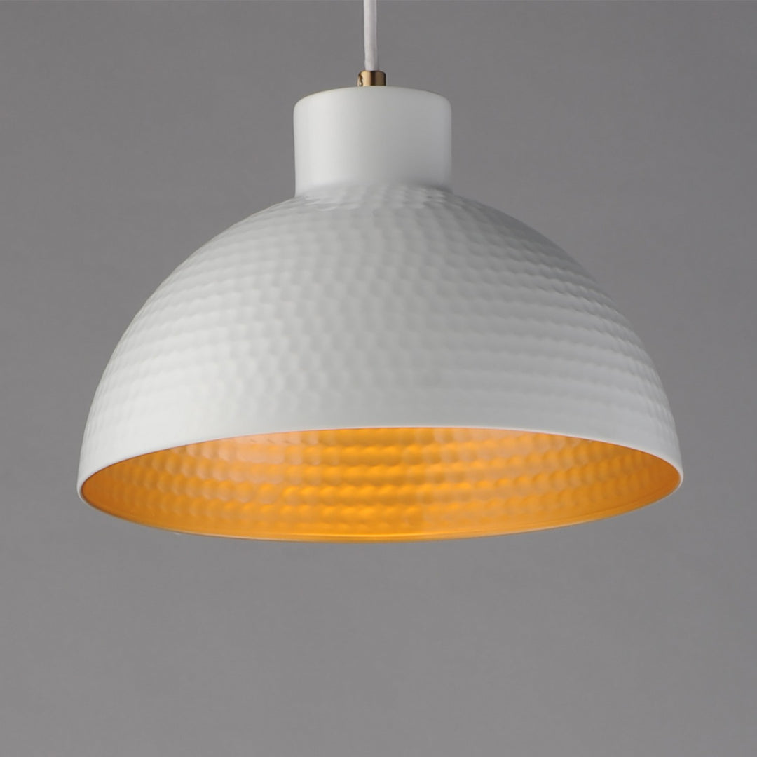 Maxim - 35144WTNAB - One Light Pendant - Rockport - White/Natural Aged Brass