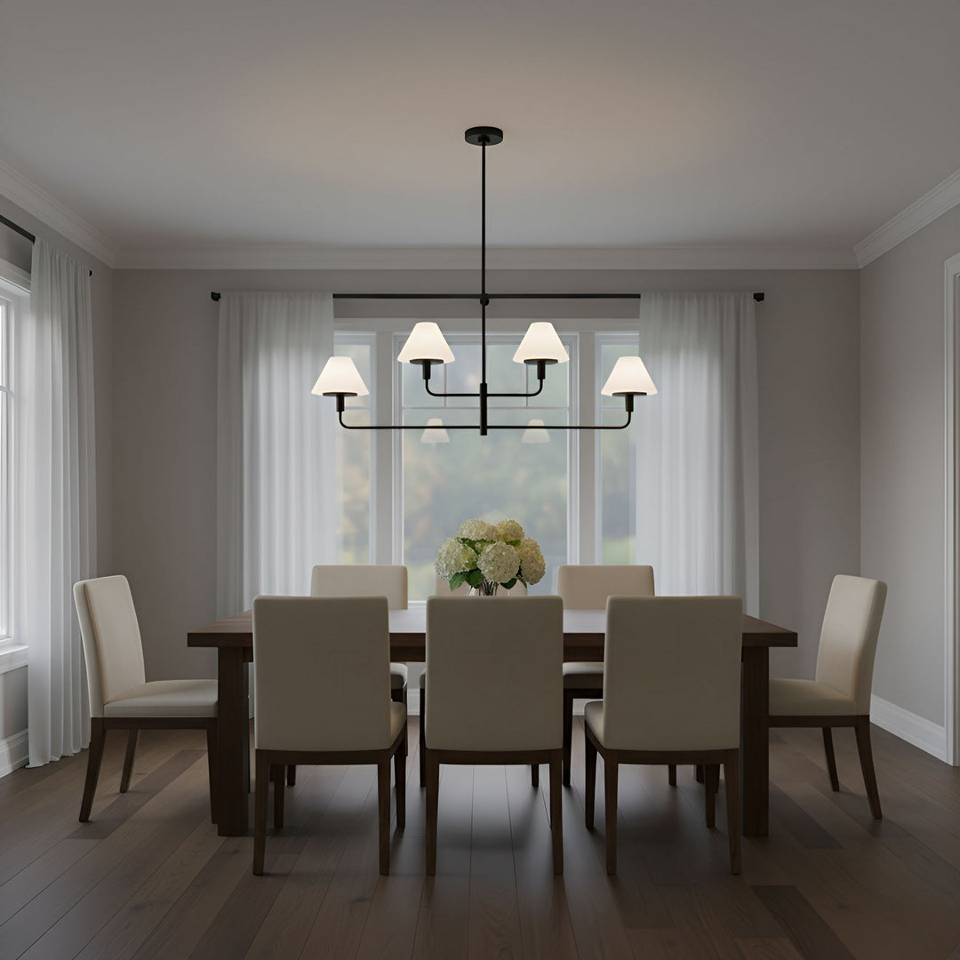 Generation Lighting Canada - GLC1244MBK - Four Light Chandelier - Mendota - Midnight Black