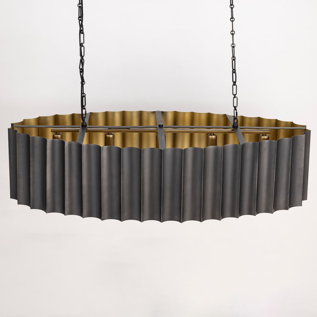 Maxim - 39136GMGLD - Five Light Linear Pendant - Allegra - Gunmetal / Gold