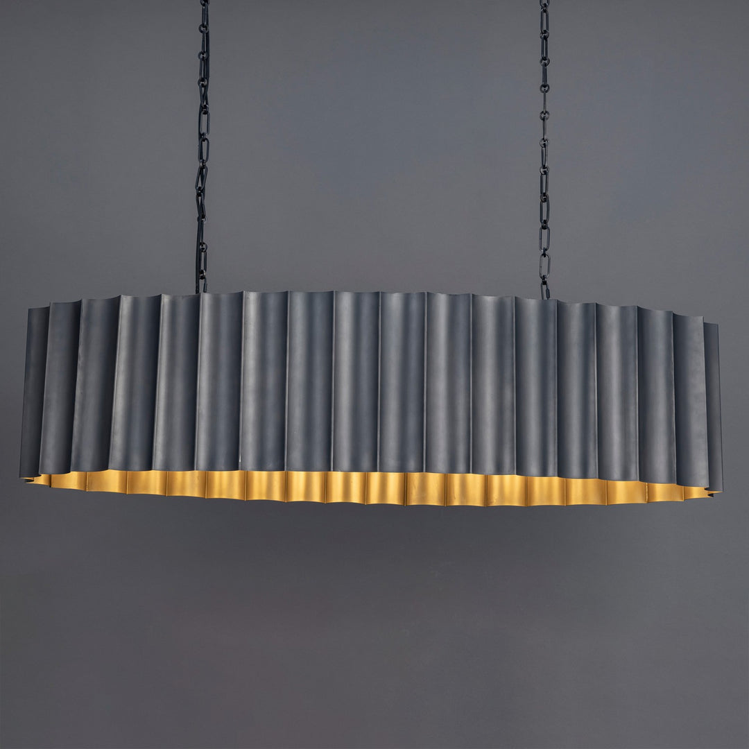 Maxim - 39136GMGLD - Five Light Linear Pendant - Allegra - Gunmetal / Gold