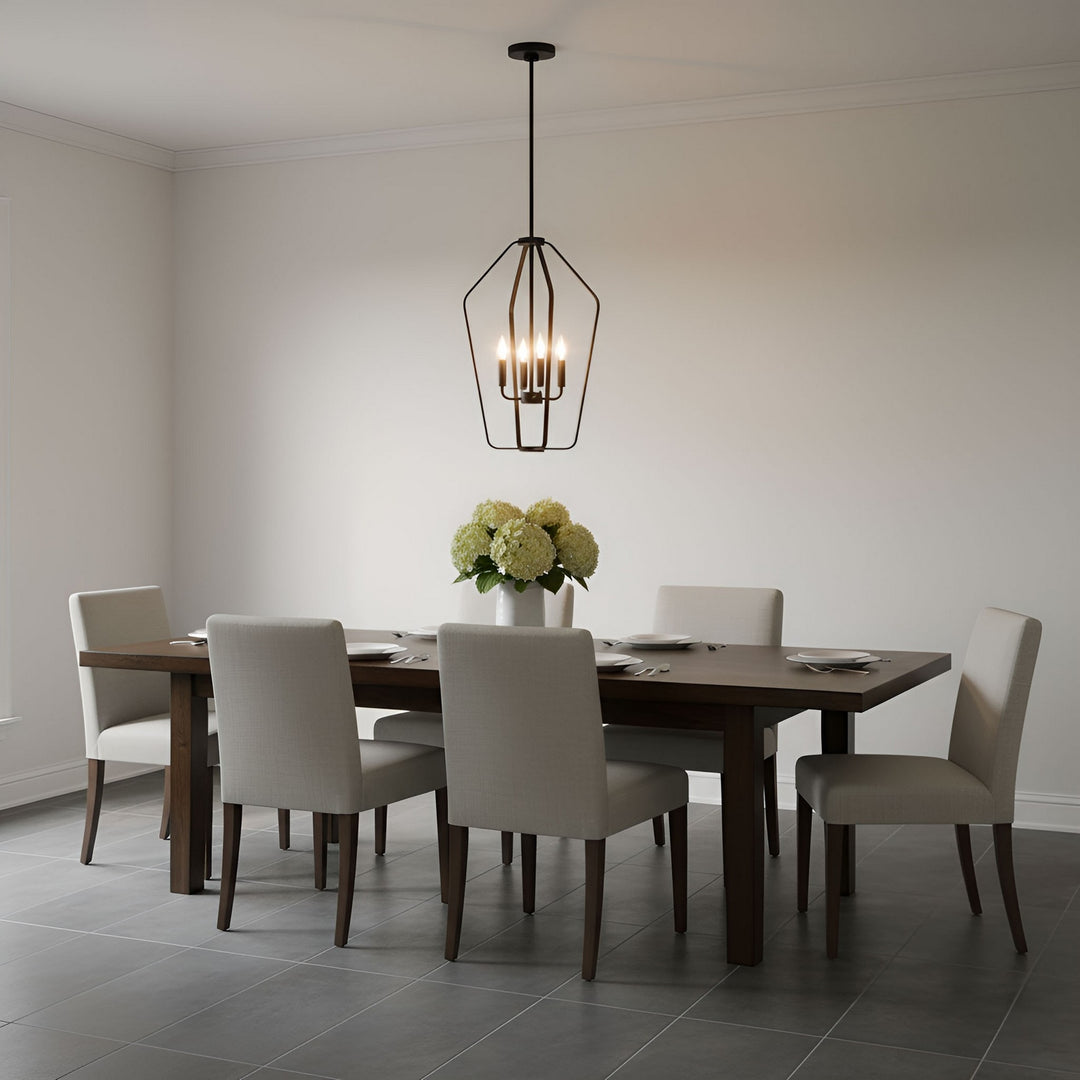 Generation Lighting Canada - GLC1264MBK - Four Light Chandelier - Kennan - Midnight Black