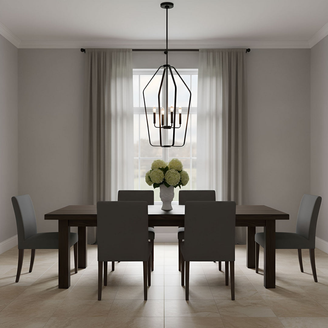 Generation Lighting Canada - GLC1274MBK - Four Light Chandelier - Kennan - Midnight Black