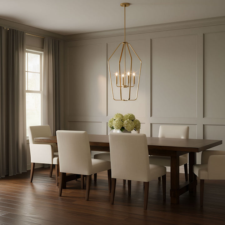 Generation Lighting Canada - GLC1274SB - Four Light Chandelier - Kennan - Satin Brass