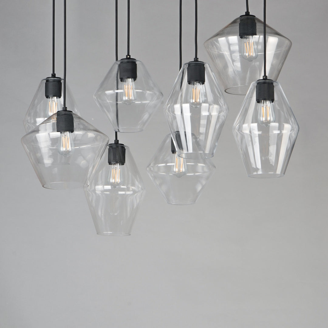 Maxim - 21339CLBK - Eight Light Pendant - Geode - Black