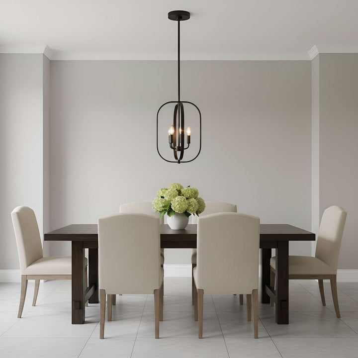 Generation Lighting Canada - GLC1293MBK - Three Light Chandelier - Loretto - Midnight Black