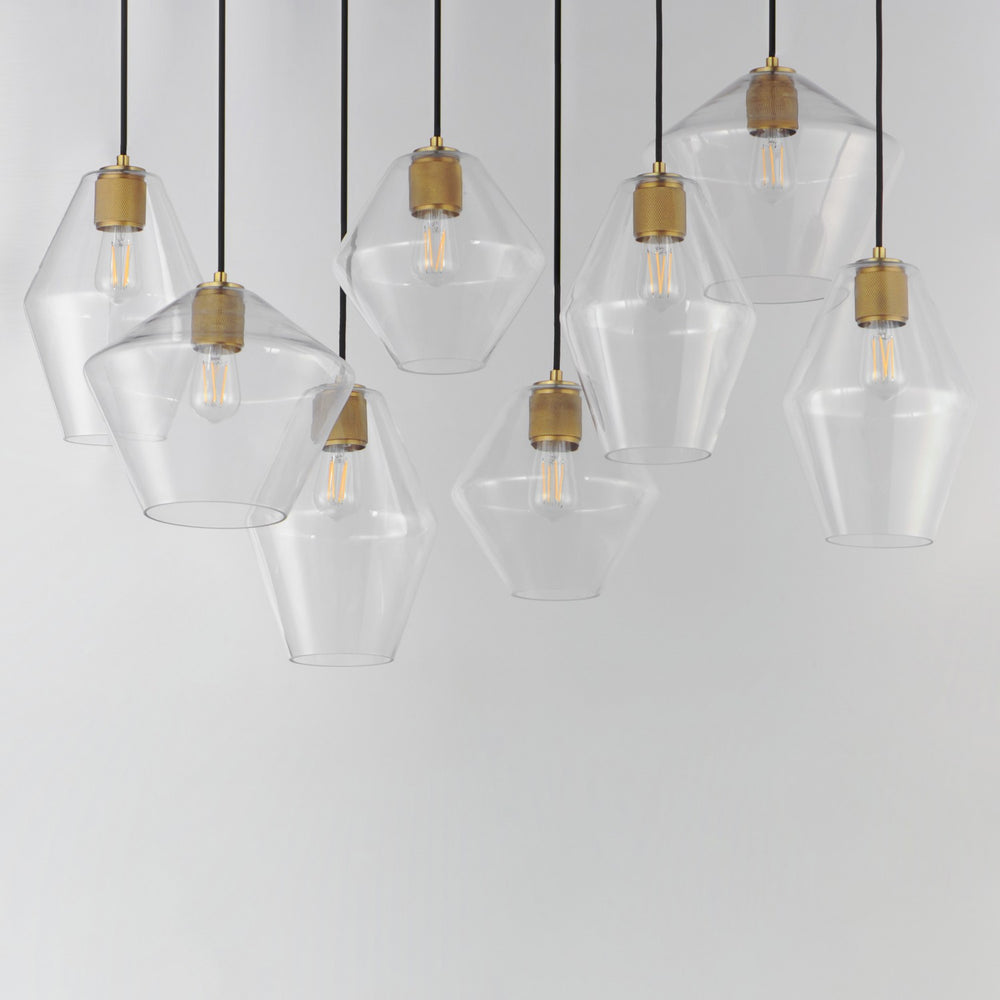 Maxim - 21339CLNAB - Eight Light Pendant - Geode - Natural Aged Brass