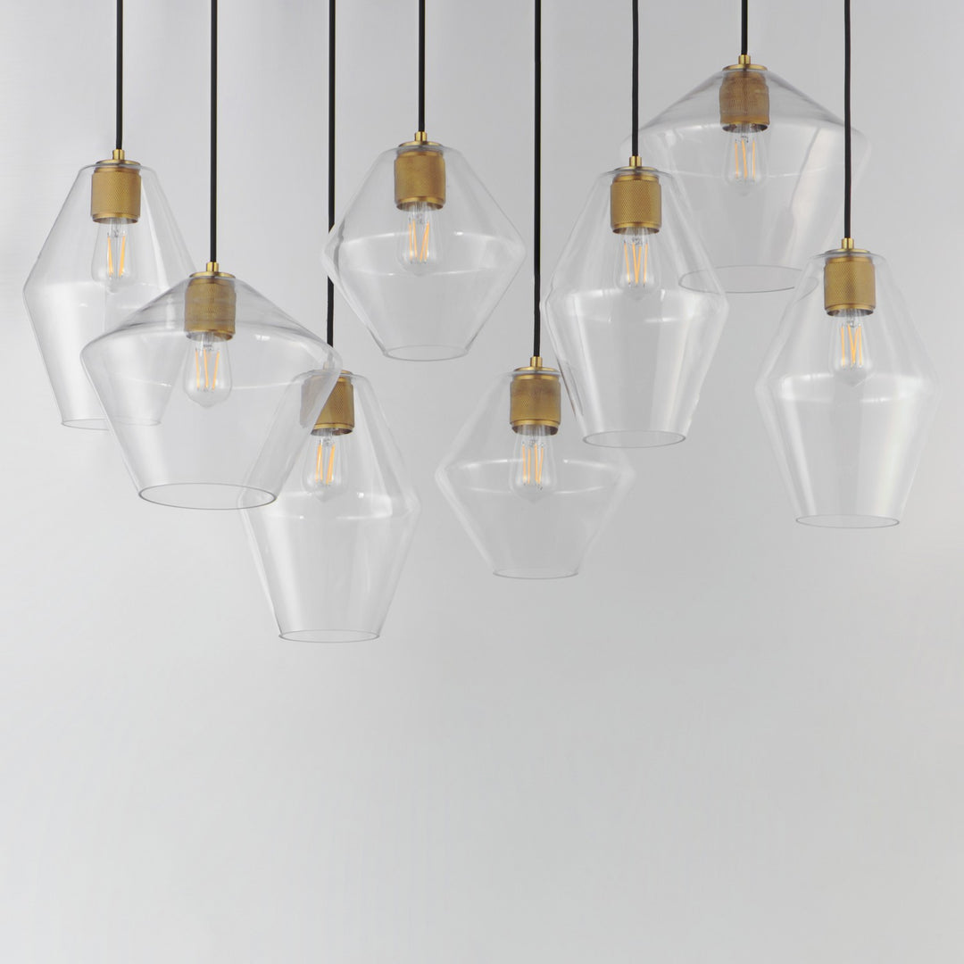 Maxim - 21339CLNAB - Eight Light Pendant - Geode - Natural Aged Brass