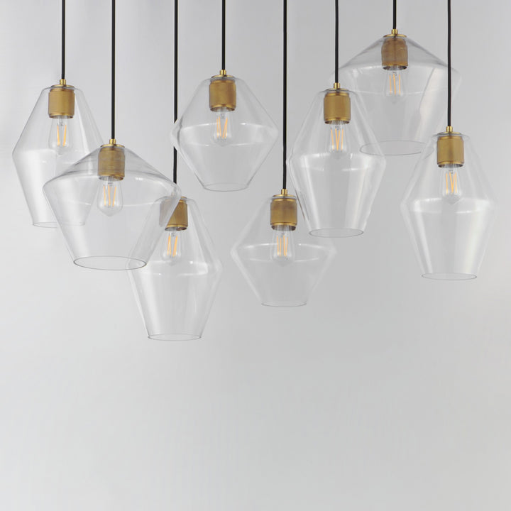 Maxim - 21339CLNAB - Eight Light Pendant - Geode - Natural Aged Brass