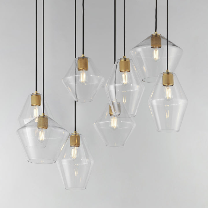 Maxim - 21339CLNAB - Eight Light Pendant - Geode - Natural Aged Brass
