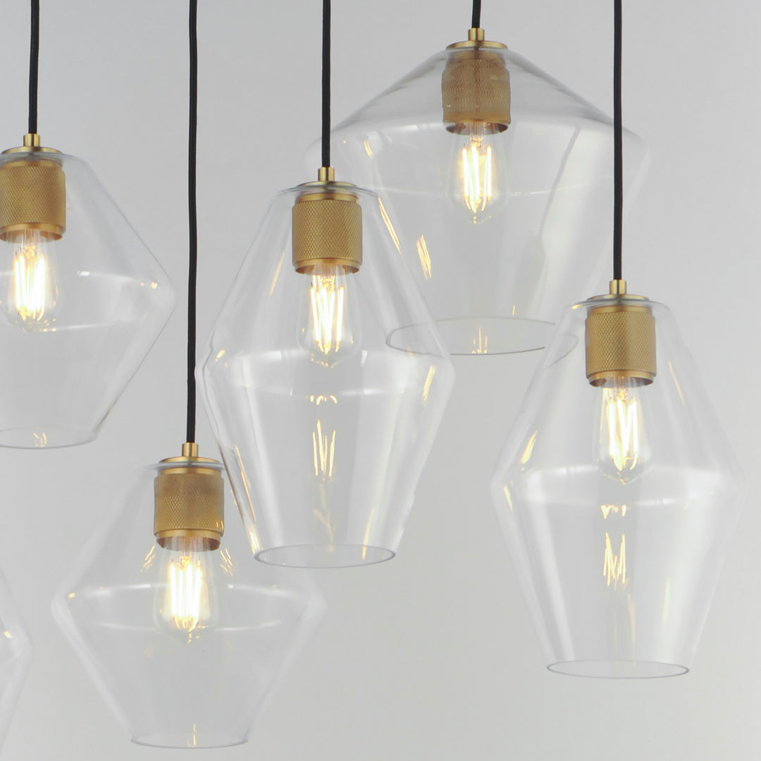 Maxim - 21339CLNAB - Eight Light Pendant - Geode - Natural Aged Brass