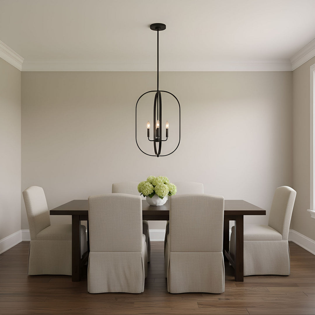 Generation Lighting Canada - GLC1304MBK - Four Light Chandelier - Loretto - Midnight Black