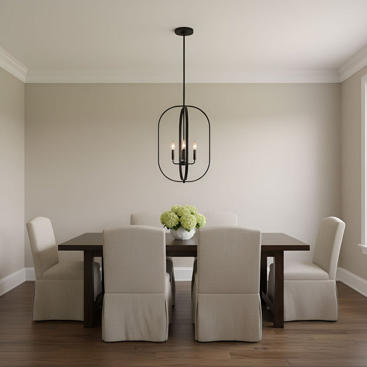 Generation Lighting Canada - GLC1304MBK - Four Light Chandelier - Loretto - Midnight Black