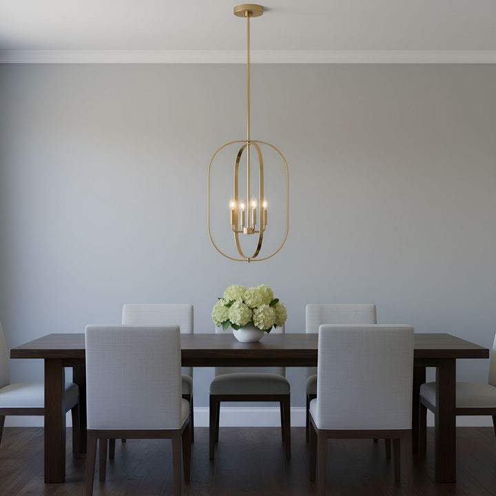 Generation Lighting Canada - GLC1304SB - Four Light Chandelier - Loretto - Satin Brass