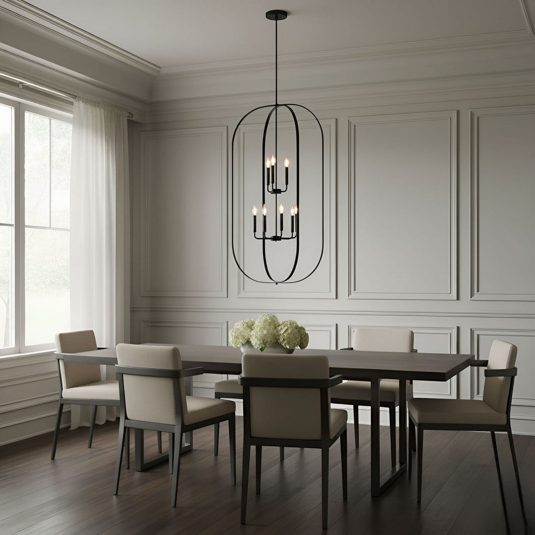 Generation Lighting Canada - GLC1329MBK - Nine Light Chandelier - Loretto - Midnight Black